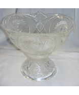 Vintage L E Smith Glass Punch Bowl Pedestal 12-36 Cups Pinwheel &amp; Stars ... - €295,54 EUR