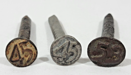 Vintage Lot of 3 Numbered Railroad Nails - £15.92 GBP