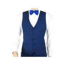 Men's Light Wool Statement Tuxedo Vested Formal Wedding Stage Suit Alberto Blue image 7