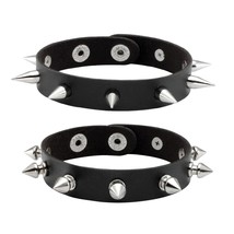 Mafnee MANFNEE 2Pack Punk Goth Bracelet for Man Women Leather Spike Rivet Metal  - £7.94 GBP