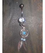 USA 316 SURGICAL STEEL 925 STERLING SILVER DREAMCATCHER 14 GAUGE CZ BELL... - $13.85