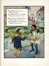 Simple Simon Meets a Pieman Going to the Fair Mother Goose Rhyme Print 1921 - £17.30 GBP