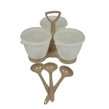 Vtg Tupperware 757-1 Condiment Caddy W/ Serving Spoons Retro Kitchen Storage - £9.16 GBP