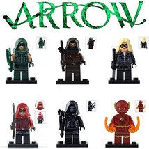 6pcs/set Green Red Arrow Minifigures Dark Archer Prometheus Flash Toy Gift - £12.75 GBP