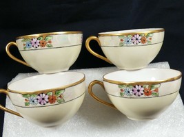 N&amp;Co ca 1920&#39;s  Nagoya Nippon lot of 4  tea cups gold rim floral pattern  - £30.95 GBP