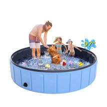 Large Foldable Dog Pool 97&quot;x16&quot;, Hyperzoo Super Oversize Collapsible Dog... - $202.99
