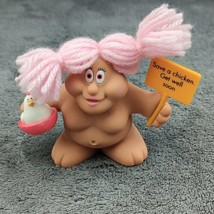 Russ Vintage Troll Doll Caveman With Sign Get Well Soon Save A Chicken F... - $7.69