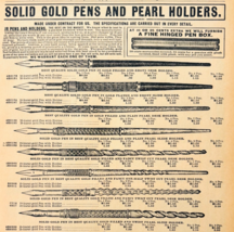 1969 Solid Gold Pens Pearl Holders 1901 Repro Advertisement Sears Writin... - $28.07 CAD