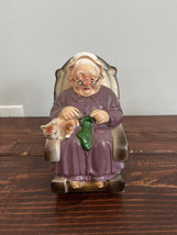 Vintage Lefton Elderly Rocking Chair Grandma Coin Piggy Bank Retirement ... - £9.94 GBP