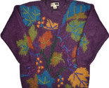 Workshop Mohair Blend Sweater Womens M Purple Fall Autumn Leaves Fenn Wright