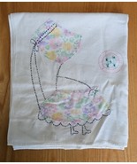 Vintage Flour Sack Kitchen Towel 36 X 40in Stick Figure Sun Bonnet Sue - $13.61
