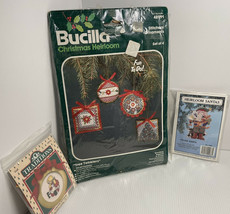 Bucilla new vintage stitchery ornament kit Tree Twinklers and Heirloom S... - $18.69