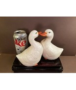 Ceramic Ducks Figurine - Kissing Hand Painted Marked - $14.85