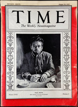 Time Magazine, Paul Muni, August 16, 1937, Volume XXX, Number 7 - £19.62 GBP