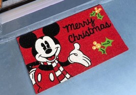 Disney Mickey Mouse Merry Christmas 18&quot; x 30&quot; Door Mat Welcome Rug NEW 2023 - £21.86 GBP