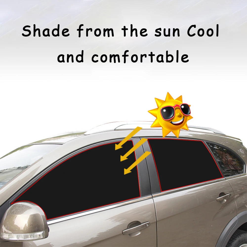 KJOY 2pcs Car Window Sunshade Cover Magnetic Curtain UV Protection Auto Windows - £11.84 GBP+