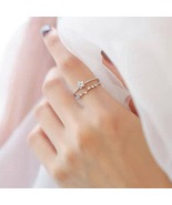 Sterling Silver Star Ring Adjustable Layered Ring - £23.55 GBP