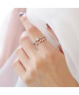 Sterling Silver Star Ring Adjustable Layered Ring - £23.53 GBP