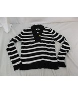 Lauren by Ralph Lauren Black &amp; White Striped Long Sleeve Sweater Medium ... - $26.86 CAD