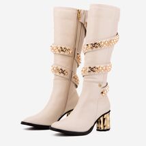 The Gladiator Cream Leather Knee High Women Boot image 2