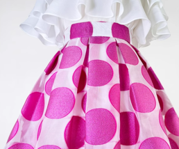 Summer A-line Polka Dot Midi Skirt Outfit Women Yellow Organza Plus Size Skirts image 8