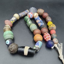 Vintage Old African Art Mix Glass Beads Strand - £46.52 GBP