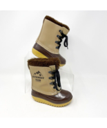 Kamik Everest Childrens Brown Leather Rubber Duck Winter Snow Boot, Size 6 - £15.55 GBP