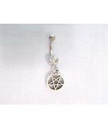 SATANIC OCCULT INVERTED PENTAGRAM STAR RITUAL CHARM ON CLEAR CZ 14g BELL... - £3.92 GBP