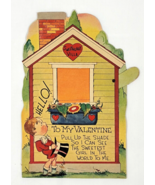 1940&#39;s Large Mechanical Valentine Girl Behind The Shade - $24.44 CAD