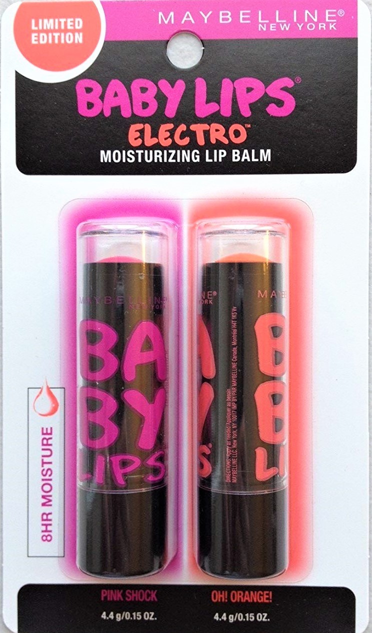 Primary image for Baby Lips Electro PINK SHOCK/OH ORANGE Duo Neon Lip Gloss Lip Balm Maybelline