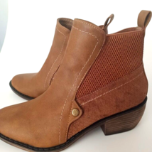 Dominique Nicole Brown Suede &amp; Leather Ankle Booties Size 7M Versatile &amp;... - £11.75 GBP