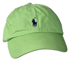 Polo Ralph Lauren Cotton Baseball Hat Lime Green  Adjustable Strapback Cap - £23.36 GBP