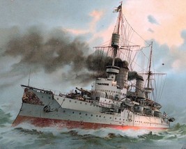 Kaiser Friedrich German Navy Battleship Painting 8x10 Photo Reprint - £6.66 GBP