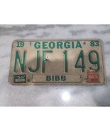 Vintage 1983 Georgia Bibb County License Plate NJF 149 Expired - $7.92