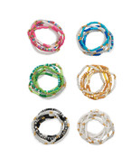 Stackable Glass and Rubber Heishi Colorful Bracelets for Women Stretch B... - $21.00