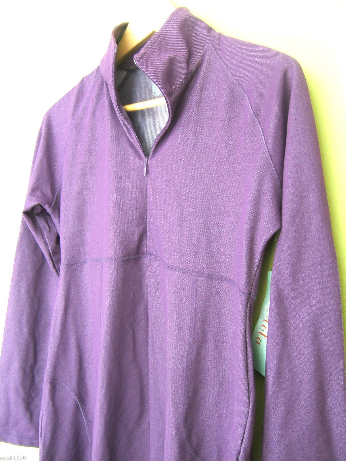NWT Lola Gorgeous Yoga Athletic Stretch Tunic Top Purple Zip Long Jacket L $138 - $78.00