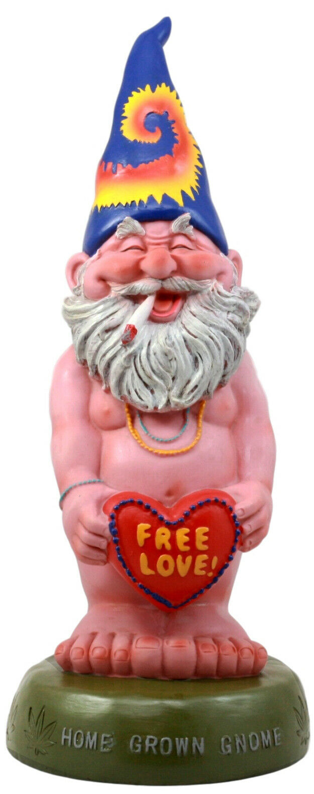 Ebros Free Spirited Smoking Naked Hippie Gnome Statue 13.5"H