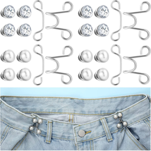 24 Pieces Jean Button Pins Adjustable Buckle Extender Set, No Sewing Required, P - £7.21 GBP
