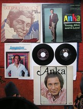 PAUL ANKA 6 PC COLLECTION 45&#39;S LPS GOOD NIGHT MY LOVE + MAG YOUNG ALIVE ... - £62.25 GBP
