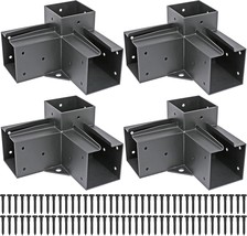 Stainless Steel 3-Way Right Angle Corner Pergola Bracket With Screws For, 4 Pack - £101.71 GBP