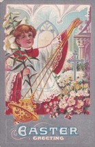 Easter Greeting Lily Child Choir Robe 1912 Postcard D12 - $2.99