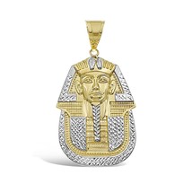 Egyptian Pharaoh King Real 10k Gold Mens Charm 2.7&quot; - £458.35 GBP
