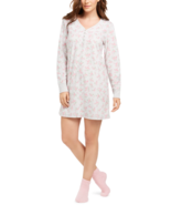 Charter Club Women Floral Thermal Waffle Knit Sleep Shirt Gown Pink Sock... - £20.45 GBP