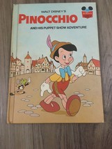 Vintage 1973 Pinocchio and His Puppet Show Adventure Hardcover Book Disney - £7.15 GBP