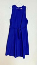 Hutch Womens Sz 2X Blue Dress Sleeveless Zip Back Below Knee Length Lined - £31.15 GBP