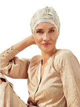 Lotus Fitted Turban by Christine Headwear (Peacock Creams) and Belle of Hope 19  - £41.91 GBP