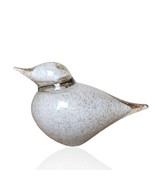 Studio A Art Granilla Glass Bird White &amp; Clear Gold Flecks Figurine Pape... - £68.90 GBP
