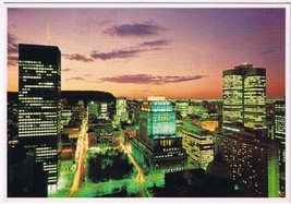 Postcard Downtown Montreal At Night From Chateau Champlain - £2.20 GBP