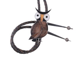 Vintage Zuni Channel inlay owl bolo - £316.62 GBP