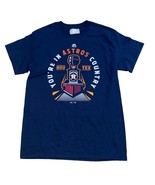 Majestic Houston Astros MLB Baseball Pullover T-Shirt Medium Navy orange - £25.38 GBP